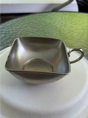 Royal Holland Pewter Vintage Square Metal Cup with Handle